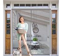 Porta Mosquitera Magnetica 245 x 200 cm, Mosquitera Magnetica per Porta Scorrevole del Balcone, Fácil de Instalar para Puerta de Balcón Sala de Estar Puerta de Patio, Gris