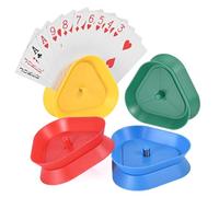 Porta Naipes de 4 Piezas, Porta Naipes, Porta Naipes, Porta Naipes para niños, Soporte para Juego de Cartas, Soporte Cartas Juego de Mesa, Titular de la Tarjeta de Juego