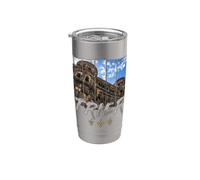 Porta Nigra en Trier en el Mosel souvenir vintage Vaso térmico de acero inoxidable de doble pared
