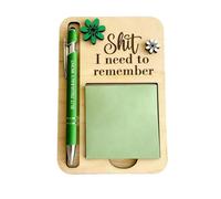 Porta notas adhesivas "Mis cosas que necesito recordar", Porta notas adhesivas "Pequeños recordatorios", Notas autoadhesivas con bolígrafo, El regalo de broma perfecto (Green)