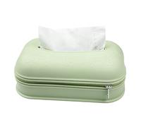 Porta pañuelos Arte del Tenedor de la Caja Tejido silicón los Altos Materiales elásticos categoría alimenticia Estética de Oficina(Green)