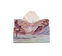 porta pañuelos Caja de pañuelos con pintura al óleo, cubierta de caja de pañuelos de cuero PU, dispensador de pañuelos faciales, soporte for sala de estar, escritorio decorativo dispensador de servill