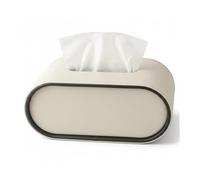 Porta pañuelos Caja de pañuelos Cuero Lujo for Sala Estar, Dormitorio, Organizador servilletas Mesa Estética de Oficina(White)