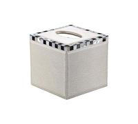 porta pañuelos Caja de pañuelos de lujo europea, caja de cajón creativa de cuero beige con forma de concha, caja de cajón cuadrada for rollo de papel dispensador de servilletas
