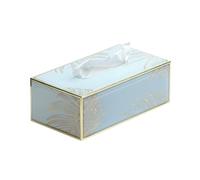 porta pañuelos Caja de pañuelos de vidrio for el hogar, caja de pañuelos for mesa de comedor, caja de pañuelos ligera de lujo con forma de viento, adornos for sala de estar, mesa de café, caja de serv