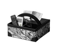 porta pañuelos Caja de pañuelos Retro, caja organizadora de pañuelos multifuncional for el hogar, oficina y coche dispensador de servilletas(Negro)