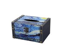 porta pañuelos Cubierta de caja de pañuelos cuadrada, pintura al óleo clásica, soporte for caja de pañuelos, organizador de dispensador de hojas for secadora de cuero for encimera de tocador de baño d