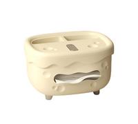 Porta pañuelos Cubierta de Caja pañuelos Creativa con Compartimentos Almacenamiento Queso Dibujos Animados Refinado Estética de Oficina(Beige)