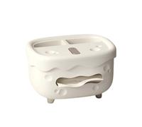 Porta pañuelos Cubierta de Caja pañuelos Creativa con Compartimentos Almacenamiento Queso Dibujos Animados Refinado Estética de Oficina(White)