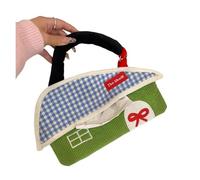 Porta pañuelos Cubierta de Caja pañuelos Creativa, Soporte Almacenamiento Tela Suave con Forma casa Moderna y refinada Estética de Oficina(Blue/Green)