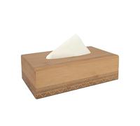 Porta Pañuelos de Bambú Natural LIN HOME RS02174, Dispensador Rectangular 24x13x7cm para Toallitas Desechables, Ideal Cocina, Baño y Comedor, Compatible con Paquetes Estándar