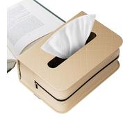 Porta Pañuelos De Cuero PU - Soporte Rectangular Para Coche Con Bandas Elásticas | Dispensador De Servilletas Para Escritorio, Baño & Dormitorio | Práctico Organizador Para Hogar & Viaje