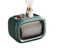 porta pañuelos Estante de almacenamiento for caja de papel higiénico, soporte for rollo de papel higiénico montado en la pared, soporte autoadhesivo a prueba de polvo, almacenamiento de rollo de papel