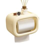 porta pañuelos Estante de almacenamiento for caja de papel higiénico, soporte for rollo de papel higiénico montado en la pared, soporte autoadhesivo a prueba de polvo, almacenamiento de rollo de papel