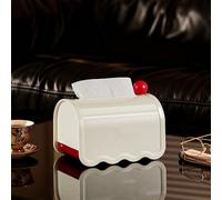 Porta Pañuelos Estilo Buzón - Distribuidor Decorativo Retro Con Tapa Magnética Y Resorte Integrado Para Dispensación Fluida De Plástico Brillante Ideal Para Salón,oficina Y Dormitorio(White)