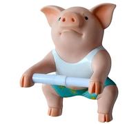 Porta pañuelos para cerdos, Portarrollos para papel higiénico para cerdos | Estante de almacenamiento de toallas con forma de cerdo para pared - Dispensador de rollos sin perforaciones, decoración art