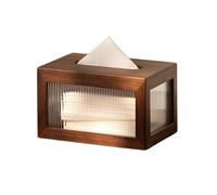 porta pañuelos Retro hogar oficina rectangular papel de seda titular caja cubierta servilletero estilo chino caja de pañuelos dispensador for encimeras dispensador de servilletas(Transparent)