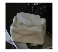 Porta pañuelos Servilletero cuadrado de cerámica for mesita de noche, encimera, mesa de centro y cómoda. Dispensador de servilletas(Blanco)