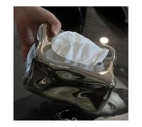 Porta pañuelos Servilletero cuadrado de cerámica for mesita de noche, encimera, mesa de centro y cómoda. Dispensador de servilletas(Silver)