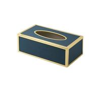 porta pañuelos Servilletero rectangular for sala de estar, creativo, ligero, de cuero, de lujo, for mesa de centro, cajón dispensador de servilletas(Blue)