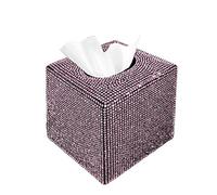 Porta pañuelos, soporte for cubierta de pañuelos en forma cuadrada, caja de pañuelos for baño, dormitorio, oficina y coche(Pink)