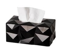 Porta pañuelos, soporte for toallas de papel de melamina, dispensador de cubierta for caja de pañuelos, organizador de servilletas, baño, dormitorio, oficina y coche(Black)