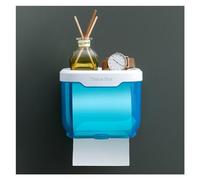 porta pañuelos Wall Mount Tissue Holder Box for Bathroom Toilet Paper Holder Storage Rack Punch-Free Storage Box Kitchen Supplies dispensador de servilletas(Blue,Grande)