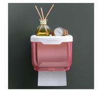 porta pañuelos Wall Mount Tissue Holder Box for Bathroom Toilet Paper Holder Storage Rack Punch-Free Storage Box Kitchen Supplies dispensador de servilletas(Pink,Pequeño)