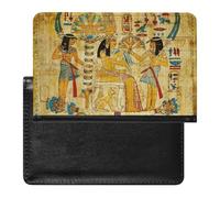 Porta Pasaporte Novedad Delgado Antiguo Egipto Unisex Adulto, Funda Cartera Travel Essentials, Funda Portátil para Pasaporte y Tarjeta de Vacunas, para Mujeres Hombres ( Color : A12 , Size : 14.7x9.8