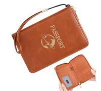 Porta Pasaporte, Portátil Multi-Bolsillo de PU, Cartera de Pasaporte para Hombres con Cremallera | para Documentos Tarjeta De Embarque Efectivo Billete Hombres Mujeres Familia Vacaciones Viaje