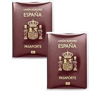 Porta Pasaporte Transparente | Estuche de Protección Practico para Pasaportes | Funda para Pasaporte de Viaje - Plastico reciclable - Ideal para Hombres y Mujeres Viajeros, fabricacion Francesa x2