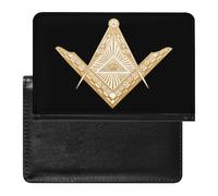 Porta Pasaportes Impermeable de Masónico para Mujeres Hombres, Duraderas Cuero de PU Porta, Funda Pasaporte Delgado para Pasaporte, Tarjeta de Crédito, Tarjeta Médica ( Color : A19 , Size : 14.7x9.8 c