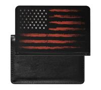Porta Pasaportes Impermeable Multifunción Bandera Vintage Americana, Funda Pasaporte Portátil Delgada para Pasaporte, para DNI, Tarjeta de Crédito, Tarjeta de Vacunas ( Color : A22 , Size : 14.7x9.8 c