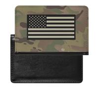 Porta Pasaportes Impermeable Multifunción Bandera Vintage Americana, Funda Pasaporte Portátil Delgada para Pasaporte, para DNI, Tarjeta de Crédito, Tarjeta de Vacunas ( Color : A16 , Size : 14.7x9.8 c