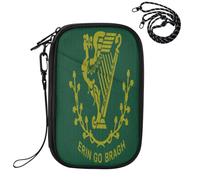 Porta pasaportes para viajes Erin Go Bragh, bandera de Irlanda, color verde | Organizador de documentos de viaje, bonito libro de pasaporte para hombre, ligero