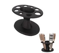 Porta Peine Redondo, 8-Agujeros De Plástico Profesional Cepillo De Pelo Organizador De Peinado Cepillo De Pie Estante Accesorios para Salón De Peluquería Oficina (Negro)