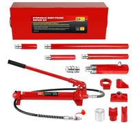 Porta Power Kit de 20 toneladas, gato hidráulico portátil con manguera de aceite, kit de reparación de marco de carrocería de automóvil con estuche de almacenamiento para reparación de automóviles