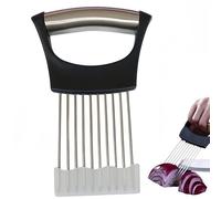 Porta rebanadas de cebolla de acero inoxidable, aguja para cebolla, rebanadora de limón, herramienta auxiliar, asistente para cortar alimentos, cortador de verduras, para rebanar carne, cebolla,
