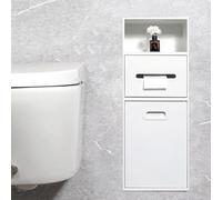 Porta Rollo de Ducha y Papel higiénico de Acero Inoxidable 304 con estantes, casilleros incorporados y Bote de Basura con volquete, baño y Ahorra Espacio (7.8 Pulgadas de an