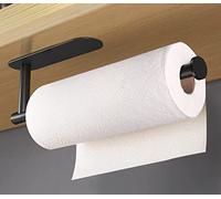 Porta Rollos de Papel Cocina,Portarollos Cocina Papel de Cocina Adhesivo Soporte Rollo Cocina Pared Acero Inoxidable,para Accesorios de Cocina - Negro