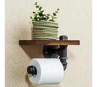 Porta Rollos de Papel Higienico Adhesivo Portarollos Papel Higienico Adhesivo Madera Portarrollos Cocina Pared Autoadhesivo Creativa de Soporte Papel Higienico Vintage,para Baño, Cocina,Antique Color