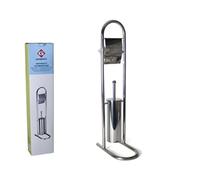 Porta Rollos Escobillero Nylon Acero Inoxidable 30x16x79cm