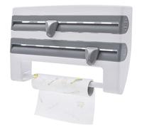 Porta Rollos Papel Cocina, Film Y Albal, Dispensador Papel Aluminio Y Film, Cortador Papel Aluminio para Film Transparente, Soporte para Película De Cocina para Estante De Herramientas A