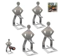 Porta salchichas para barbacoa de acero inoxidable, parrilla creativa de pie para salchichas con forma de hombre, parrilla portátil para hot dogs, parrilla para salchichas para camping al aire libre y