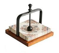 Porta Servilletas De Madera Con Brazo Ponderado y Asa, Soporte para Servilletas De Madera Elegante, Porta Servilletas De Estilo Rústico, para Mesas, Cocina, Restaurante, Picnic, Bar