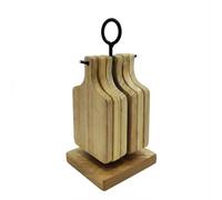 Porta Servilletas de Madera Natural 15x10x1.2" con Gancho Metálico - Organizador Rústico, Durable y Elegante para Cocina, Comedor y Oficina - LIN HOME XZ-22355