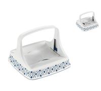 Porta Servilletas Horizontal Tosca Azul Blanco 22x16x22 Cm Stefanplast