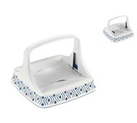 Porta Servilletas Horizontal Tosca Azul Blanco 22x16x22 Cm Stefanplast