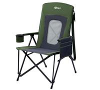 Porta Silla de camping plegable y reclinable, con respaldo alto, resistencia hasta 180 kg, silla de pesca, silla de jardín con bolsa y portavasos, ideal para jardín, balcón y picnic