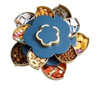 Porta Snack Girevole Antipolvere Doppio Strato Vassoio Portastuzzichini A Scomparti,per Caramelle, Cioccolato, Biscotti, Dessert, Appartamento, Ristorante, Ufficio, Campeggio,